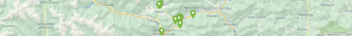 Kartenansicht für Apotheken-Notdienste in der Nähe von Leoben (Leoben, Steiermark)